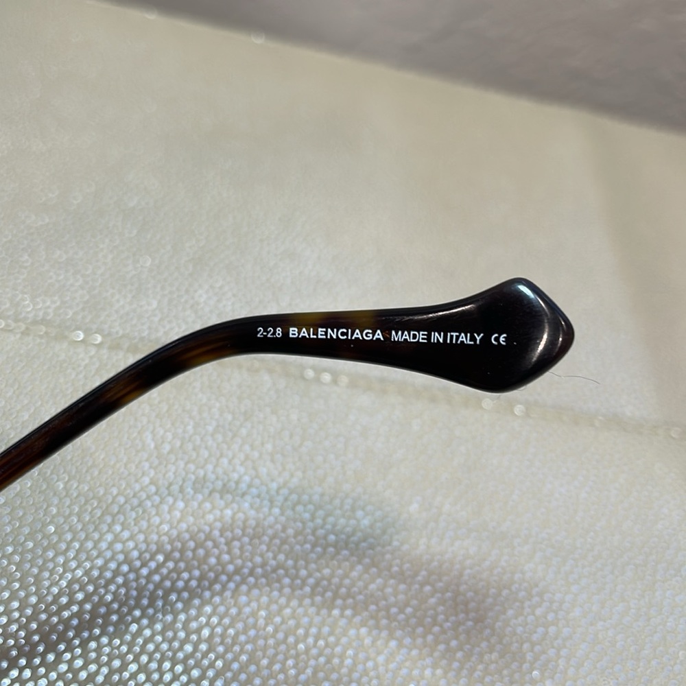 Balenciaga - Square Sunglasses Black Bordeaux with Brown Lenses - - Picture 8 of 16